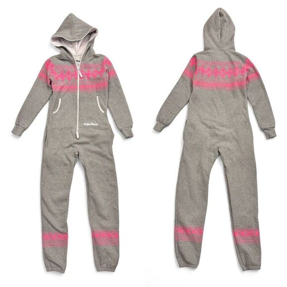 Polar Piece Arctic Print Jumpsuit Sz XXS Unisex Cabin Ski-lodge Lounge Cozy Warm